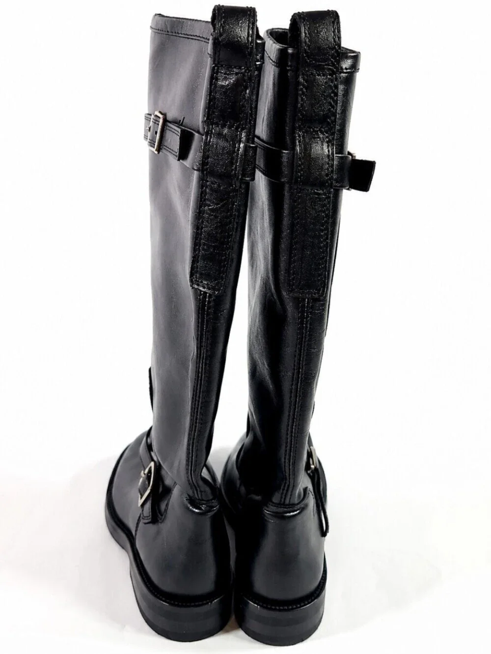Steve Madden Sady black leather tall buckle boot 8.5M